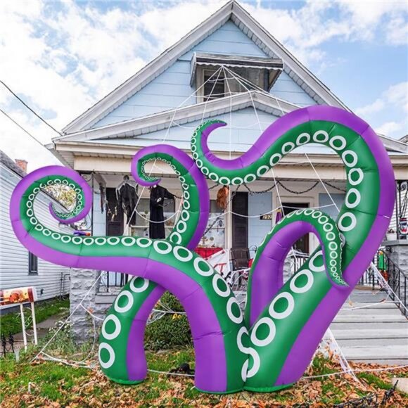 7.2 FT Halloween Inflatables Octopus Outdoor Decorations Blow Up Yard - Picture 5 of 7